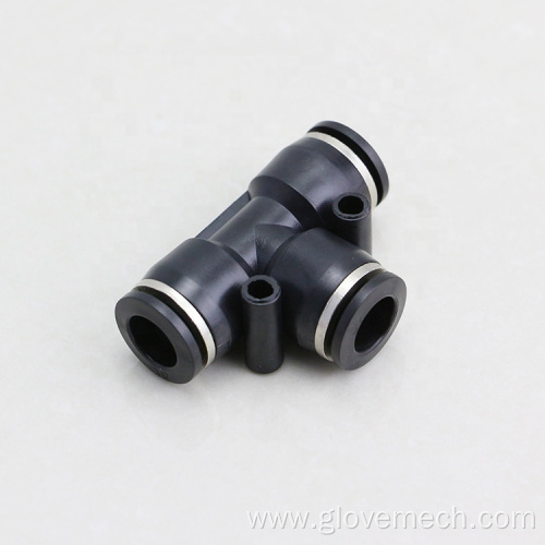 T Type 3 Way Pneumatic Pipe Quick Fittings